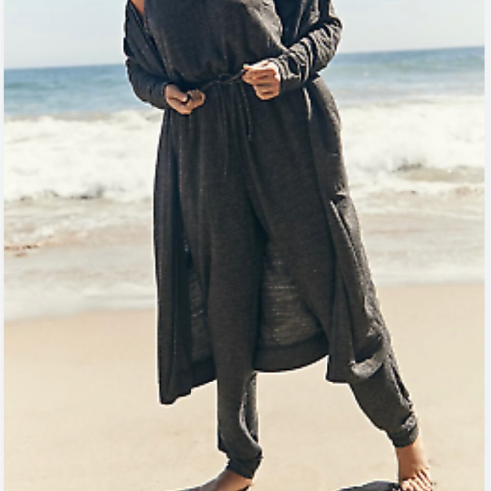 Free People Beach Bicoastal Jumpsuit in Charcoal Gray Size X-Small